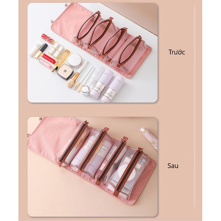 Túi đựng mỹ phẩm 4in1 có thể tháo rời, tiện lợi khi mang đi chơi, du lịch