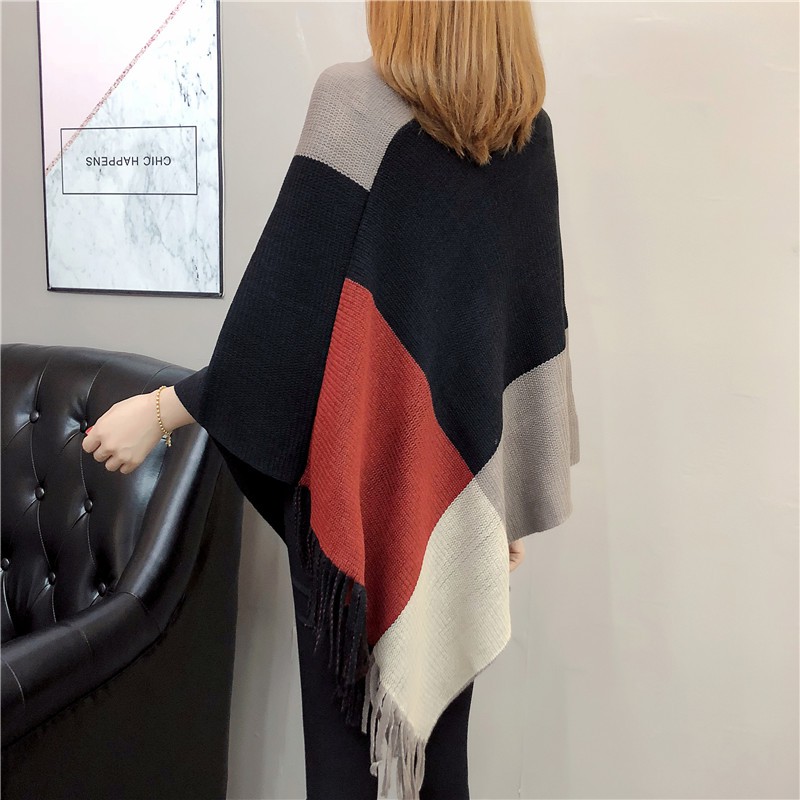 Áo choàng dệt kim tay cánh dơi màu sắc nổi bật | BigBuy360 - bigbuy360.vn