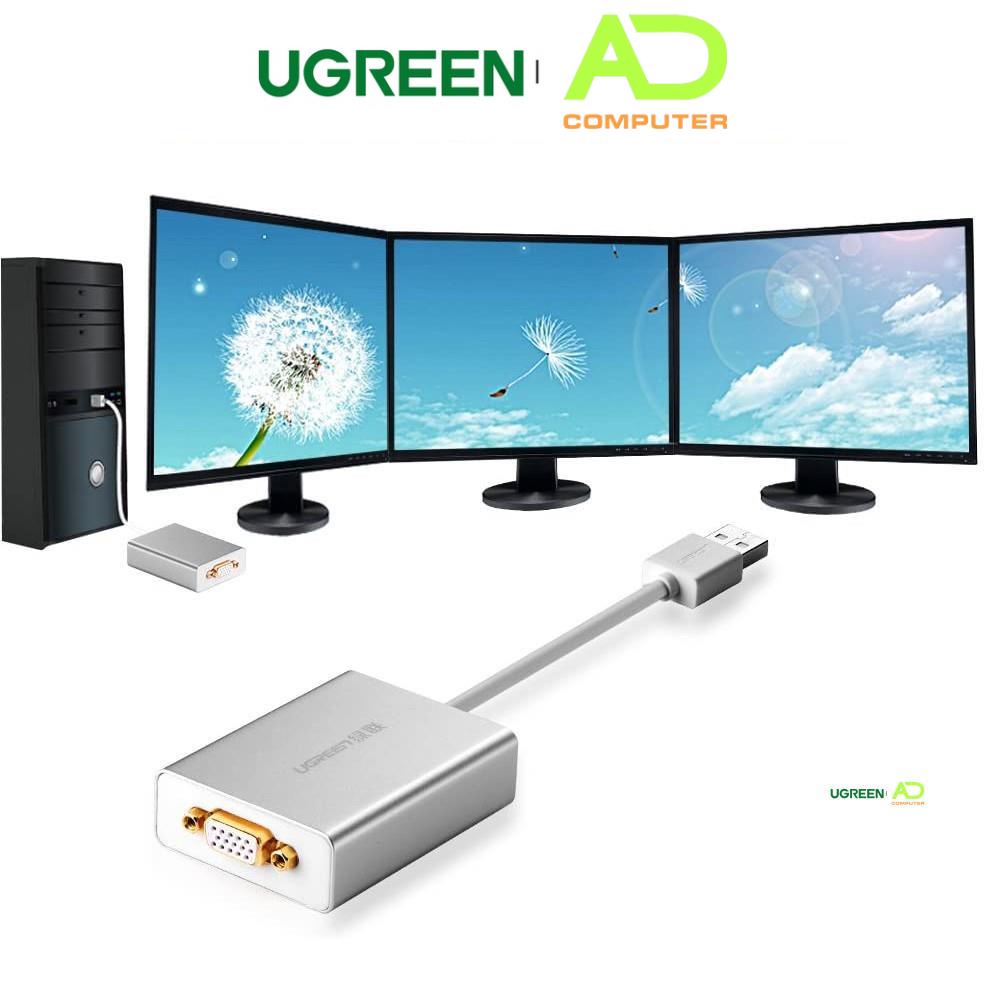 Bộ chuyển đổi USB 2.0 sang VGA vỏ hợp kim UGREEN 40244