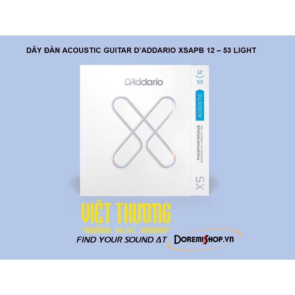 DÂY ĐÀN ACOUSTIC GUITAR D’ADDARIO XSAPB 12 – 53 LIGHT