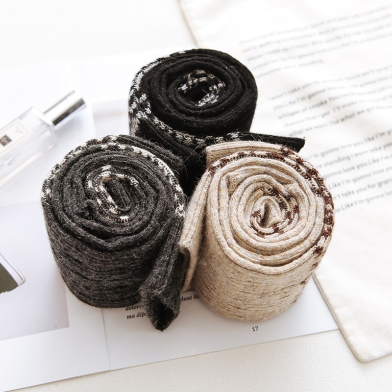 Xiangbao Vớ Dệt Kim Giữ Ấm Chân Dài Quá Gối Họa Tiết Hình Học Vân Kim Cương Cổ Điển Mùa Đông Cho Nữ