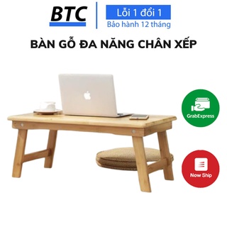 Bàn Gỗ Đa Năng Chân Xếp 40x60cm - Bàn trà chữ nhật sofa/cafe ngồi bệt gấp gọn gỗ tự nhiên đa năng BTC.8686