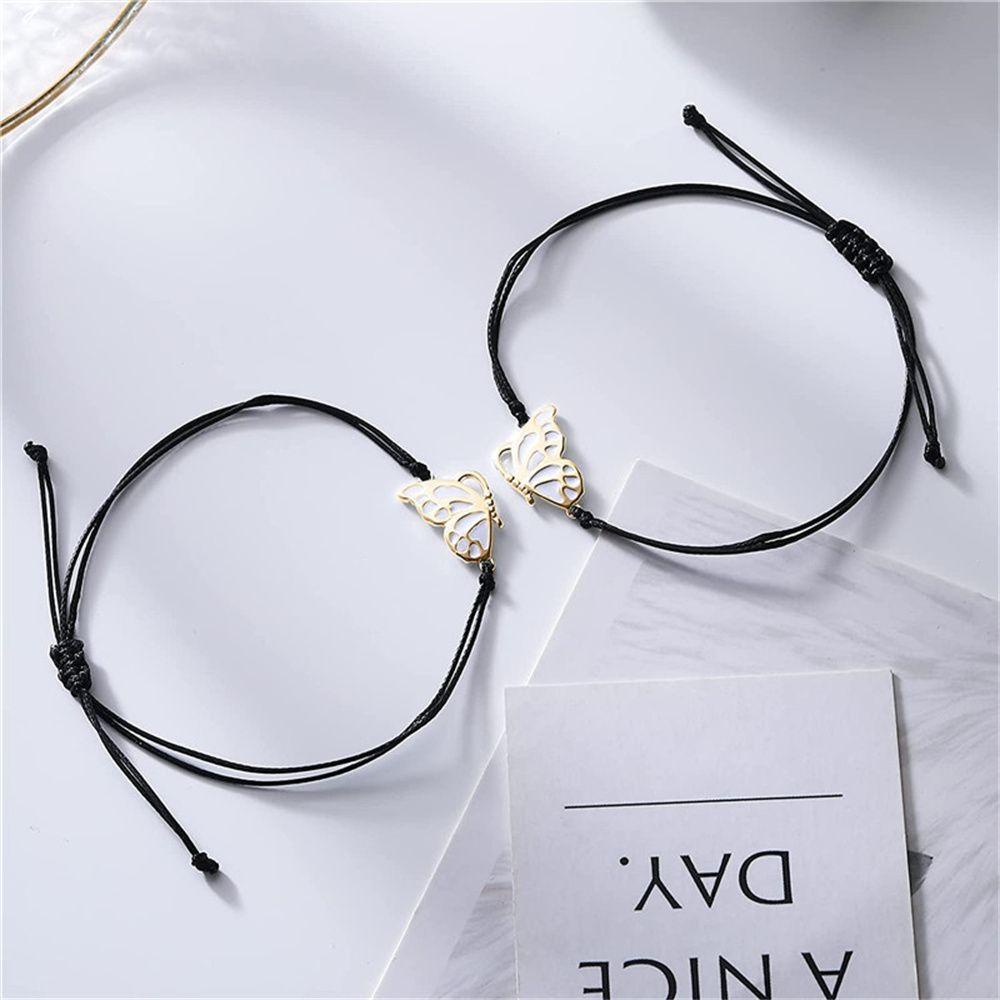 Vòng Tay Tình Bạn Mặt Ghép Hình 2 Trái Tim Dễ Thương