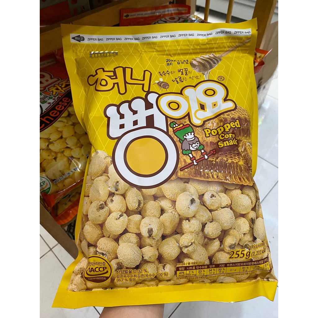 ☘️ Snack Bắp Rang Hàn Quốc Vị Phô Mai - Vị Mật Ong Gói Lớn 250g