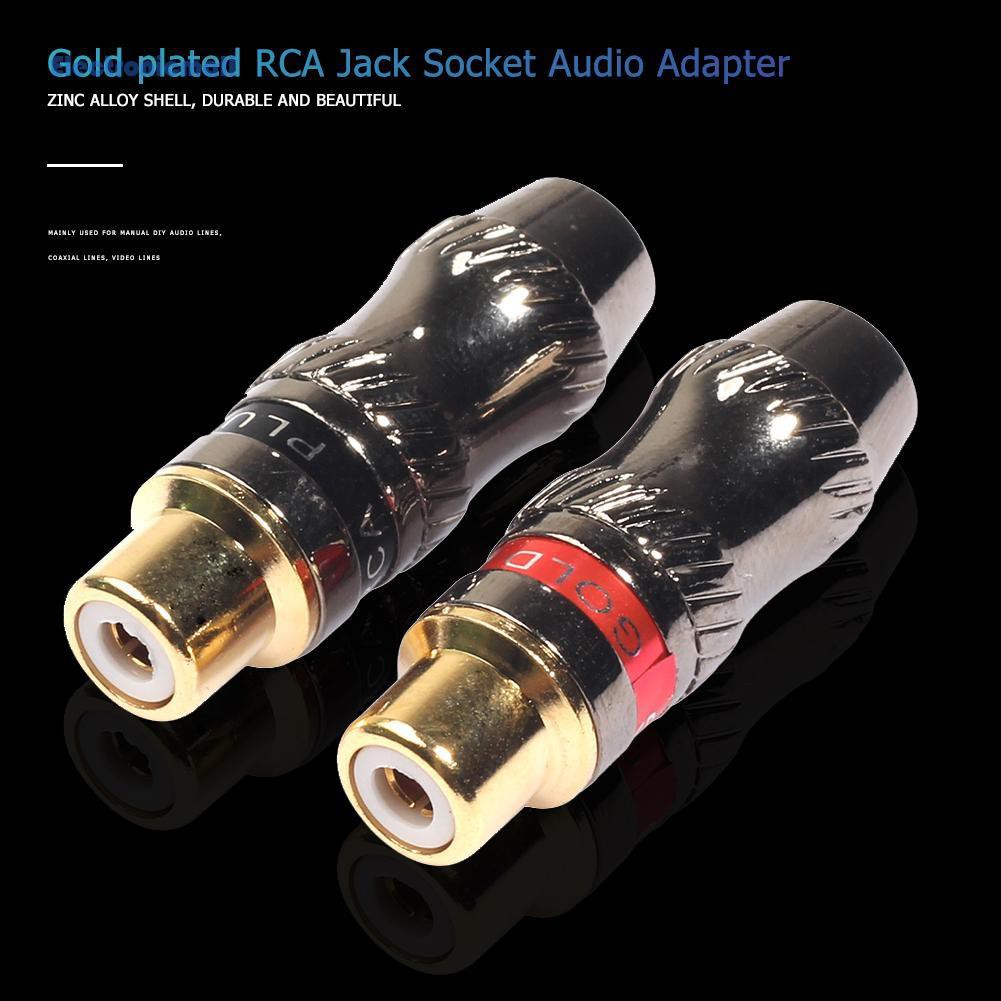 Cặp adapter RCA nối màu kim loại vàng