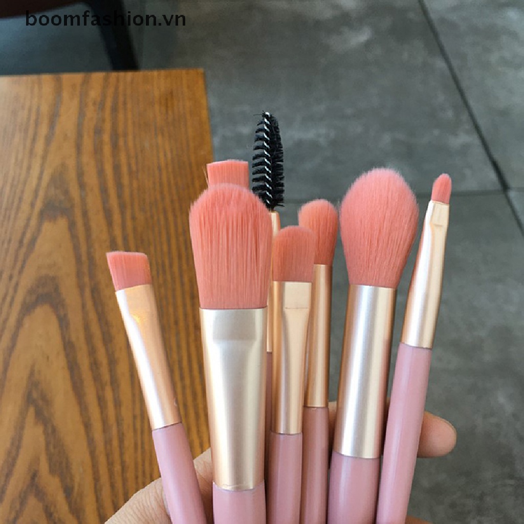 Set 8 Cọ Trang Điểm Mini Tay Cầm Mềm Mại Tiện Dụng Cho Người Mới Bắt Đầu
