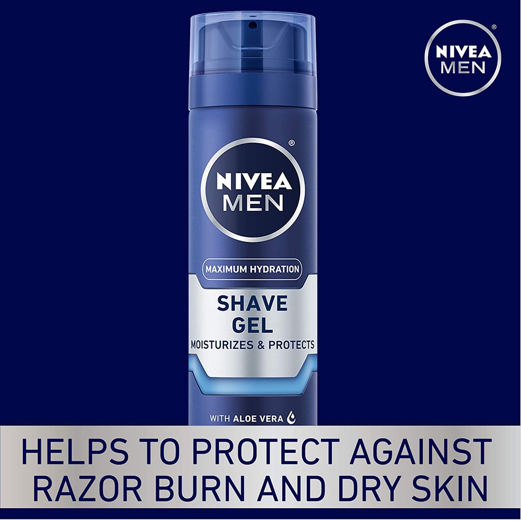 Gel cạo râu dưỡng ẩm da NIVEA Men Maximum Hydration Moisturizing Shaving Gel 198g (Mỹ)