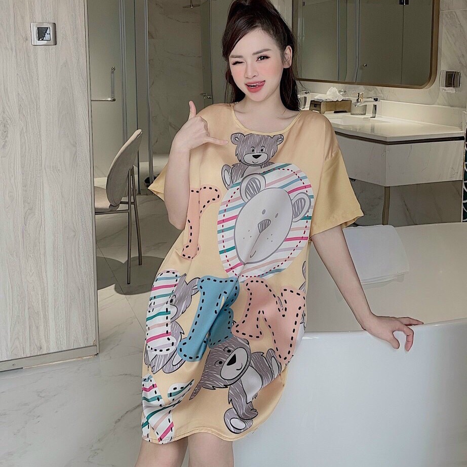 Váy Xinh Thiết Kế In 3D Sang Chảnh Chất Lụa Satin Loại 1 Mềm Nhẹ Mát | BigBuy360 - bigbuy360.vn
