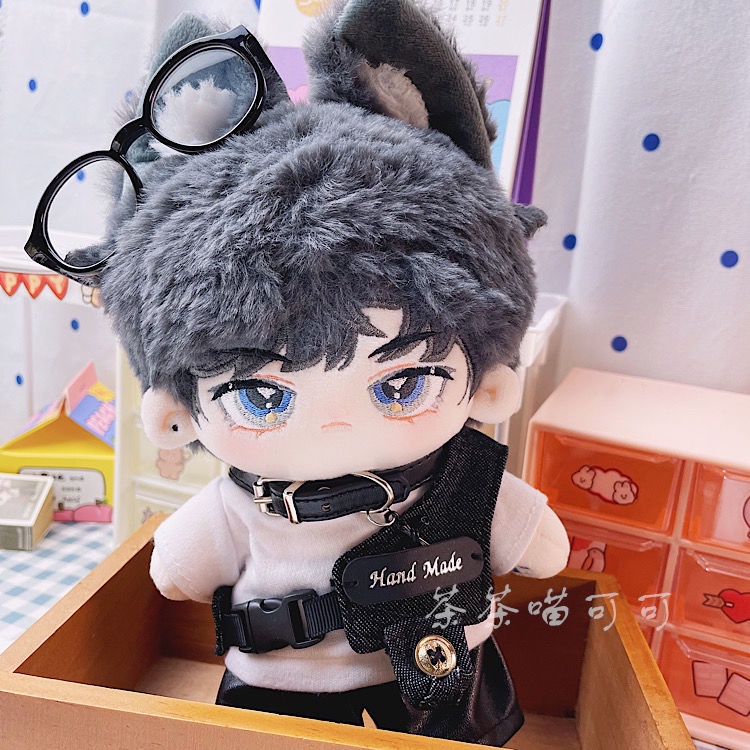 20cm baby clothes spot black and white trendy pants vest suit collar 20cm cotton doll clothes fat body cool cover