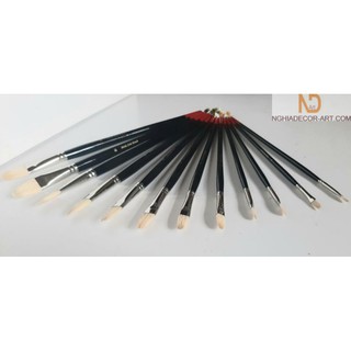 Bộ 12 cọ vẽ sơn dầu, màu nước, acrylic chuyên nghiệp