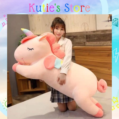 GẤU BÔNG KỲ LÂN UNICORN HỒNG GẤU BÔNG NGỰA PONY BIGSIZE ĐÁNG YÊU