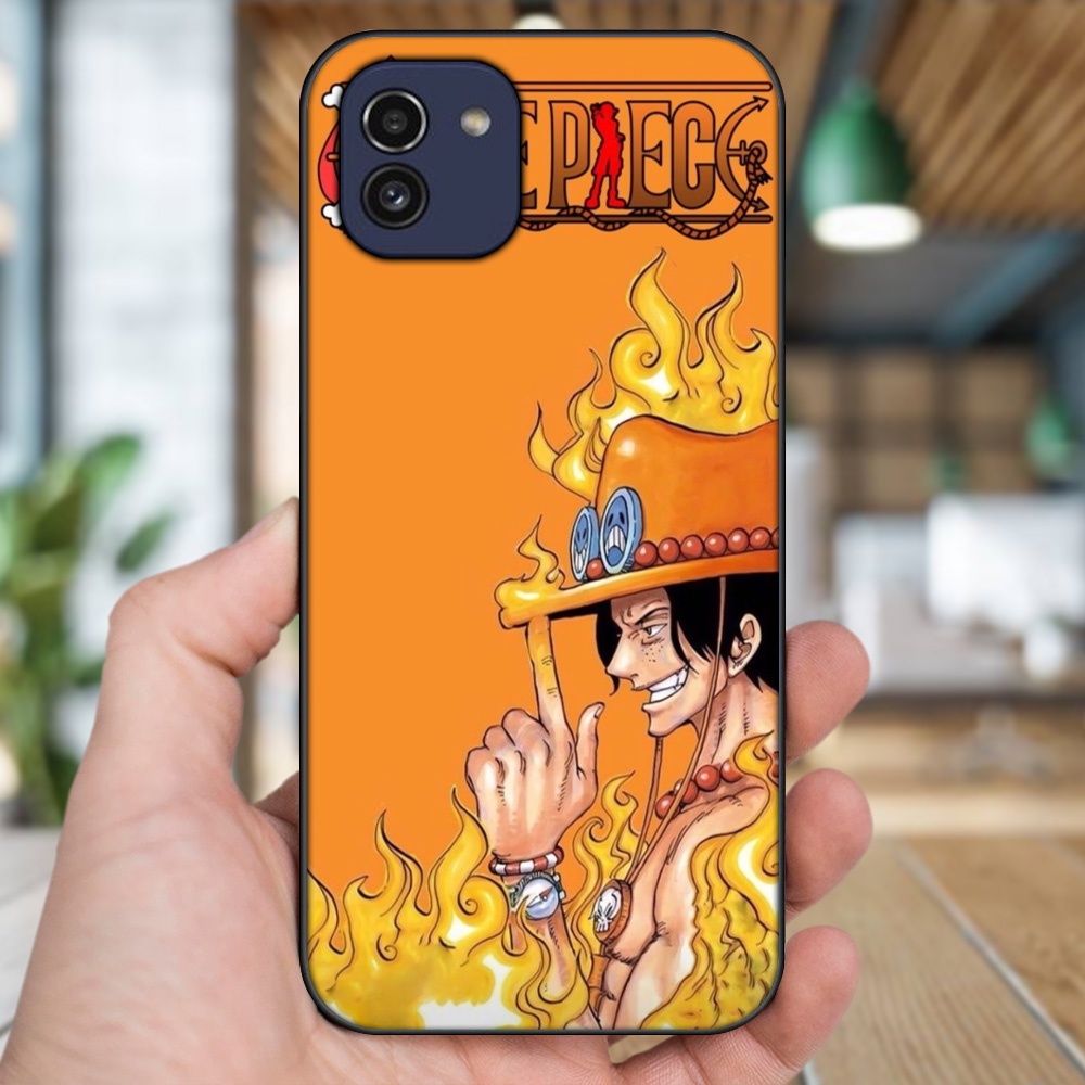 Ốp lưng Samsung A03 viền đen in hình Ace One Piece