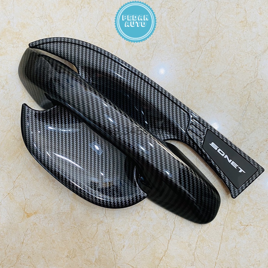 Ốp Tay Cửa Và Hõm Cửa Xe Kia Sonet 2021 2022 2023 Mẫu Carbon Cao Cấp,  Chống xước tay cửa làm đẹp cho xe