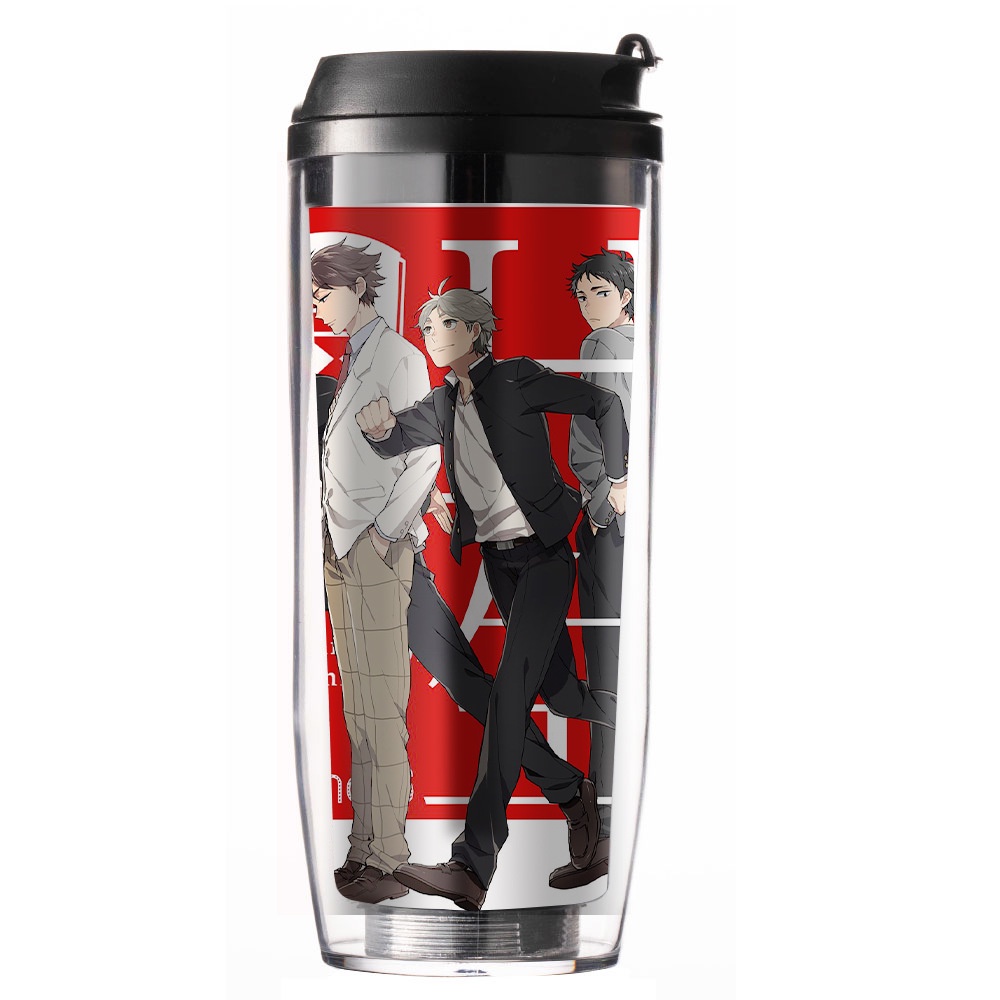 Bình Nước Hai Lớp Cách Nhiệt In Hình Anime Haikyuu 500ML Dành Cho Học Sinh