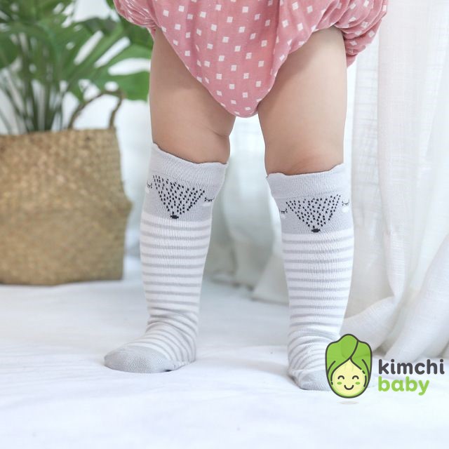 Tất Cổ dài Chống trượt Thu đông chất Cotton co giãn cho Bés KICHIBA TCD01