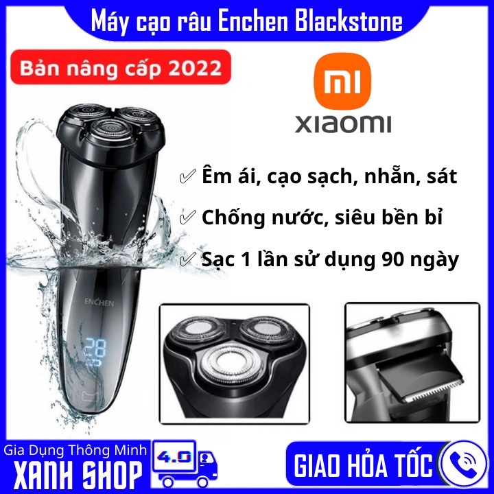 Máy Cạo Râu Enchen Blackstone - Máy Cạo Râu Đa Năng Xiaomi Cạo Sạch Sâu, Êm Ái Bền Bỉ, Chống Nước, Bảo Hành 12 Tháng.