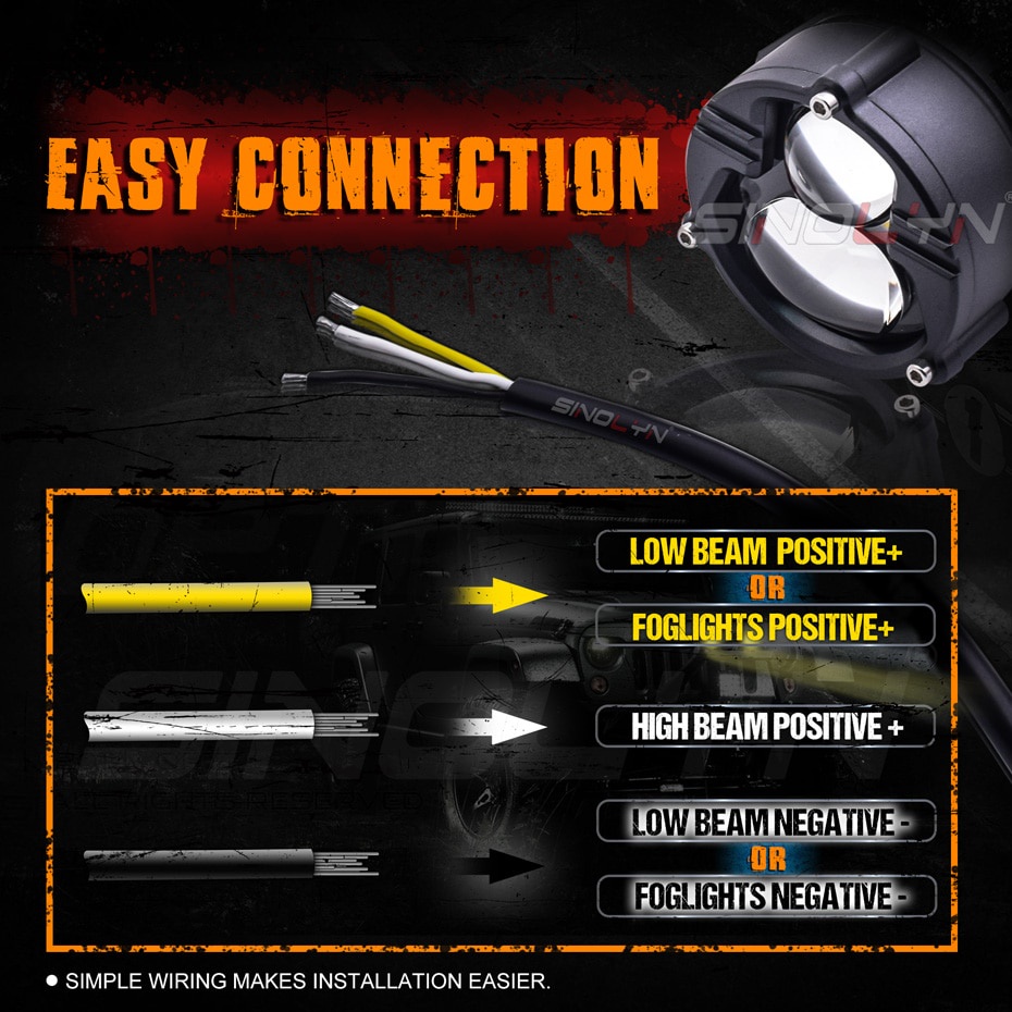 Set đèn pha LED phá sương mù 70W DIY dành cho xe hơi xe máy SUV ATV xe tải