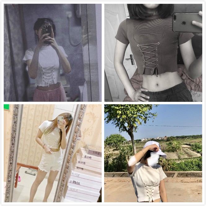 Áo Croptop Dệt Kim Tay Ngắn Thiết Kế Đơn Giản Hợp Thời Trang