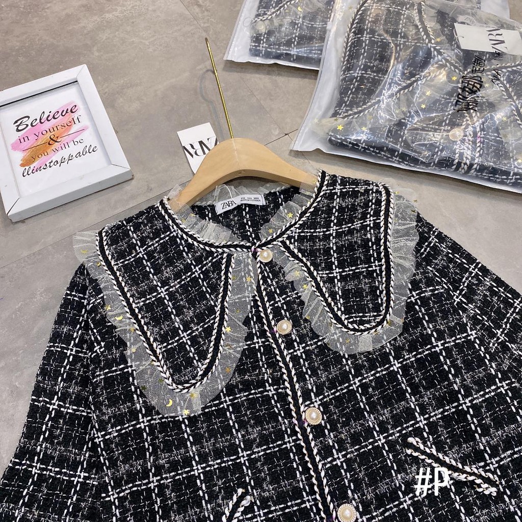 [HÀNG ĐẸP-SẴN HÀNG] ÁO DẠ CARO cổ phối bèo piter cực xinh cực hot | BigBuy360 - bigbuy360.vn