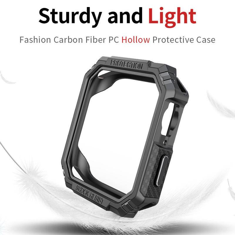 Viền Bảo Vệ Bằng Sợi Carbon PC Cho Apple Watch Series 7 6 SE 5 4 41mm 45mm 40mm 44mm