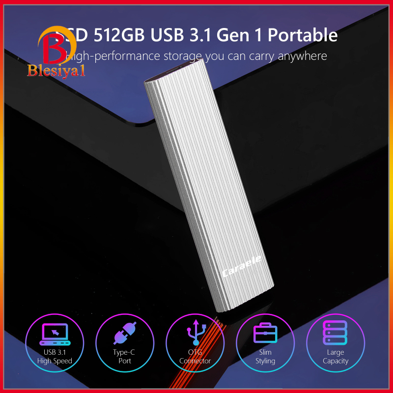 [BLESIYA1]USB 3.0 500GB SSD External Portable Storage Up to 430 MB/s USB 3.1 Gen-1