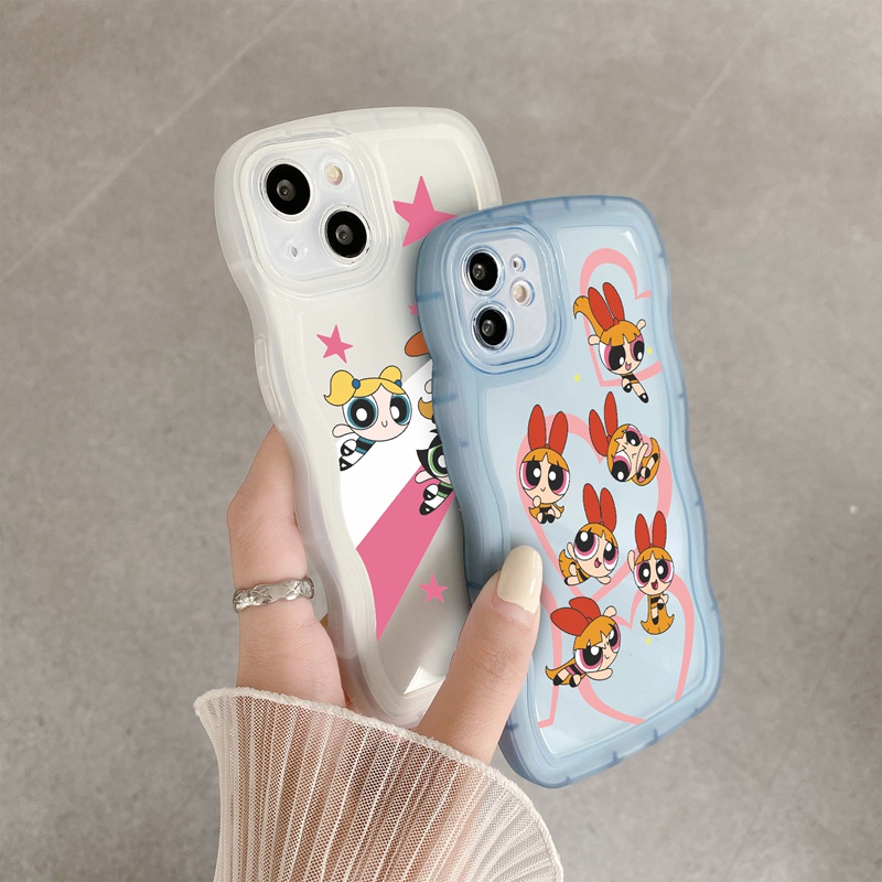 Suntaiho Ốp lưng iphone Ốp điện thoại mềm trong suốt in hình Powerpuff Girls thích hợp cho iPhone 11 12 13 PMax XS X XR XS Max 7 8 Plus