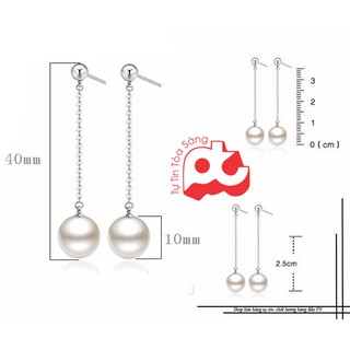 Bông tai inox nữ tòn ten ngọc trai