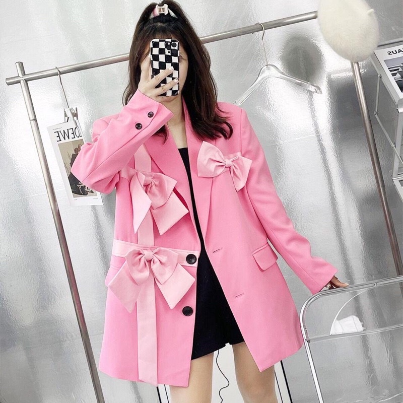 Áo khoác blazer đính nơ