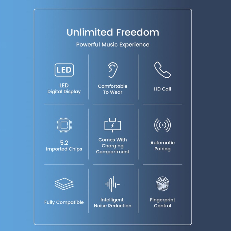 1 Bộ Tai Nghe Nhét Tai Không Dây Bluetooth Có Thể Sạc Lại