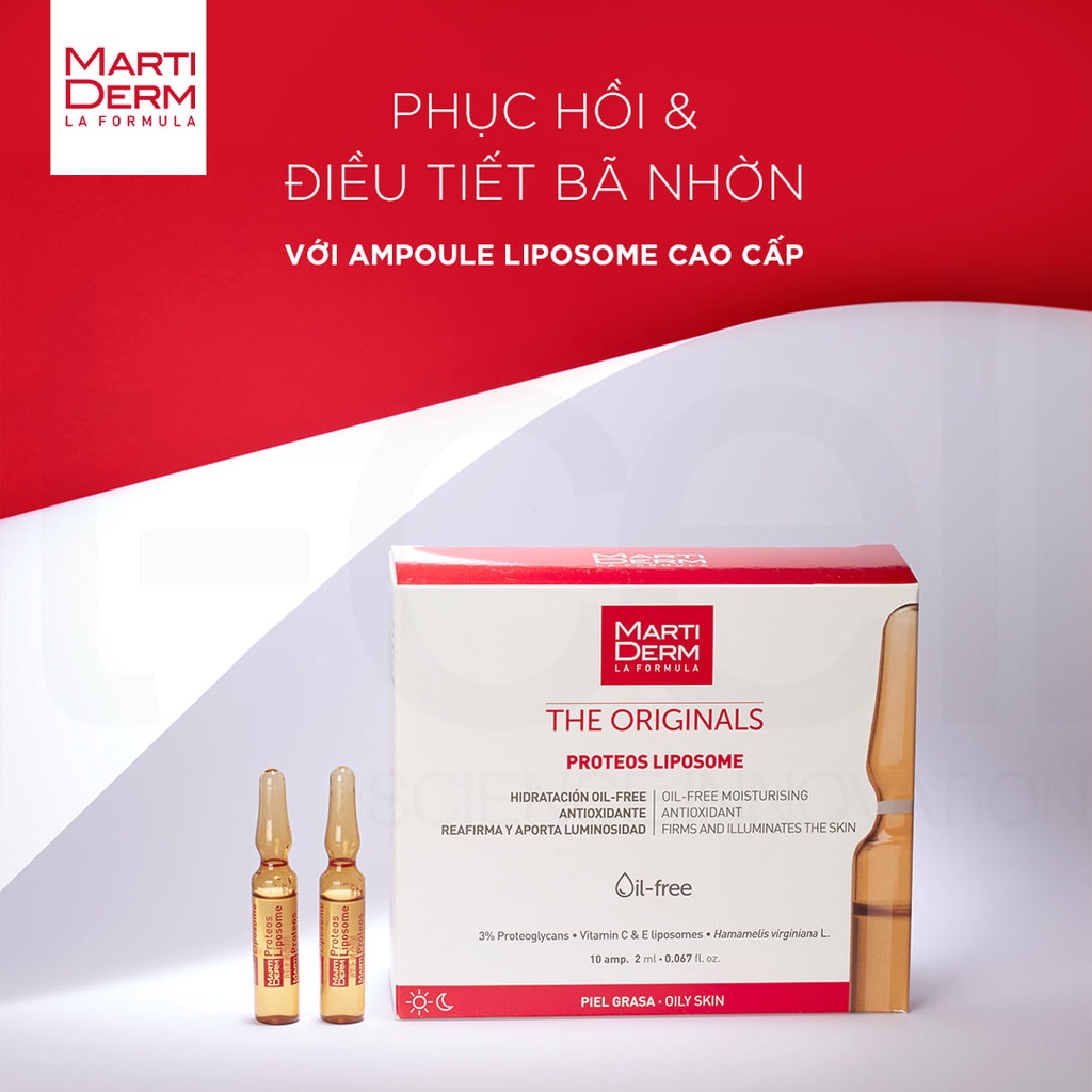 Tinh chất chống oxy hoá, điều tiết bã nhờn MartiDerm the originals proteos liposome TẶNG tinh chất Martiderm (Nhập khẩu)