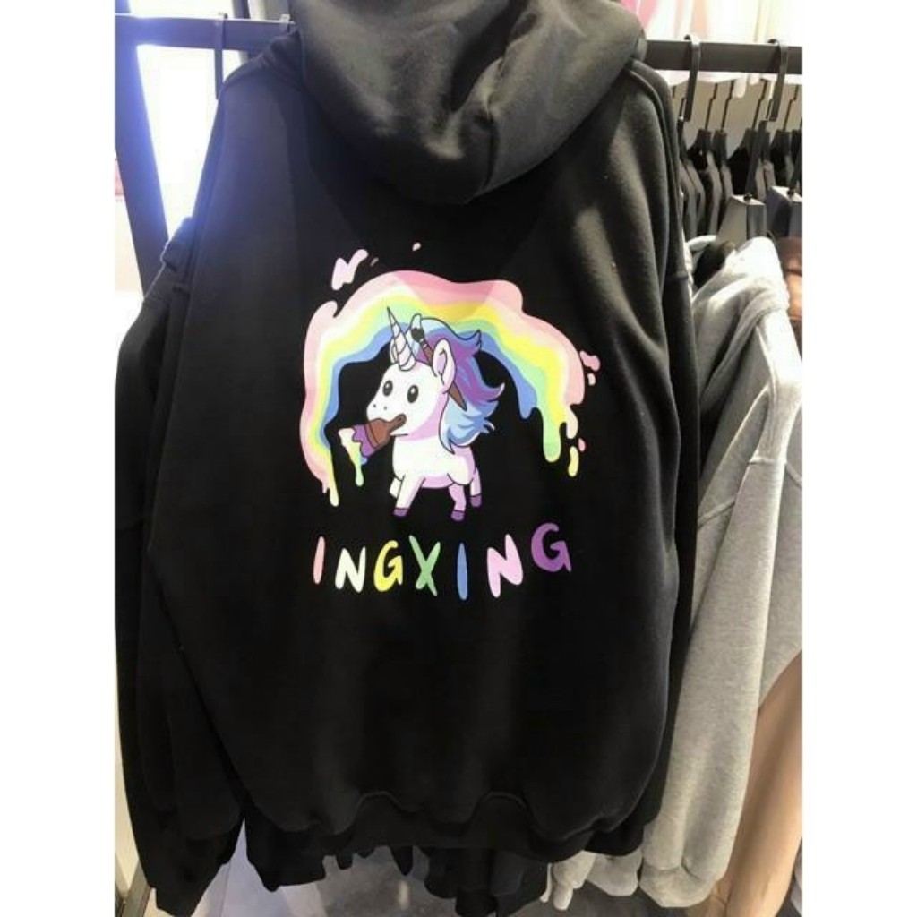 Áo khoác hoodie ❤️FREESHIP❤️ Áo hoodie nỉ dây kéo unisex cho nam và nữ Freesize in cầu vồng INGXING - KN9 | BigBuy360 - bigbuy360.vn