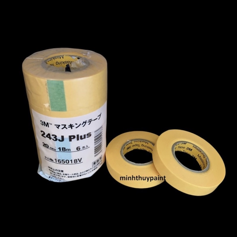 Băng keo giấy chạy chỉ thẳng 3M 243J 10mm x 18m và 20mm x 18m hàng chính hãng 3M