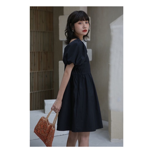 Đầm Dài Tay Phồng Cổ Vuông Quyến Rũ Thời Trang Mùa Hè Phong Cách Retro Mới 2022 Dành Cho Nữ