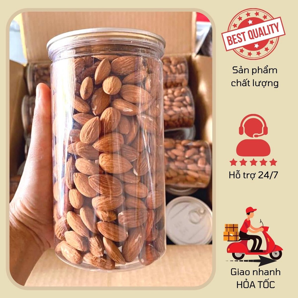 Hạt hạnh nhân sấy nguyên vị ăn vặt mẹ bầu/ ăn kiêng/ ăn vặt healthy lành mạnh