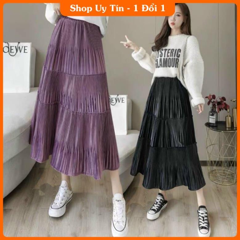 [GIÁ TỐT] chân váy dập ly 3 tầng dài xinh đẹp -IB | BigBuy360 - bigbuy360.vn