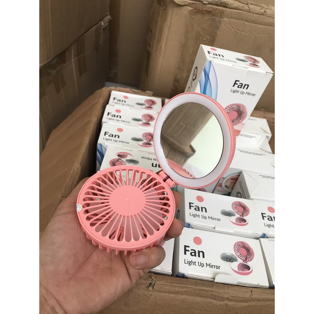 Quạt Mini A8 Có Gương Soi Tiện Lợi Siêu Xinh- Tặng kèm cable sạc pin và dây đeo -Hàng chính hãng | BigBuy360 - bigbuy360.vn
