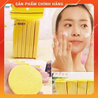 Bông mút rửa mặt nén chivey nhật bản 12 miếng