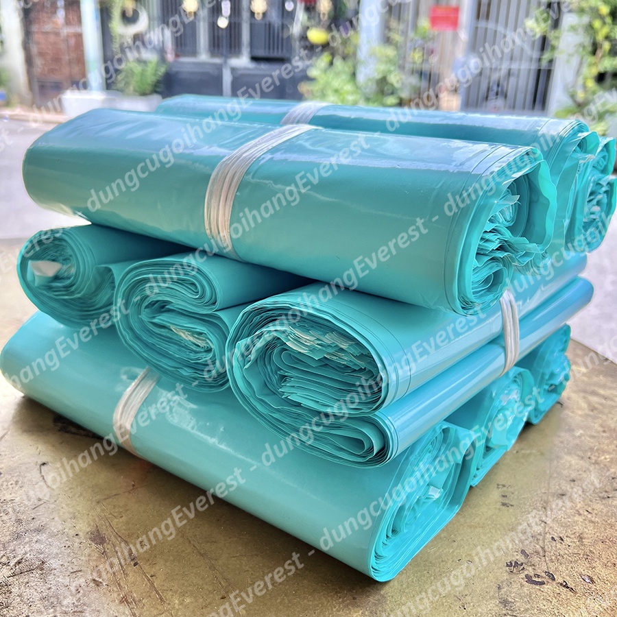 Túi gói hàng niêm phong, túi Pe màu Jade Green Xanh Ngọc có lớp keo dán siêu tiện lợi, hàng có sẵn nhiều size