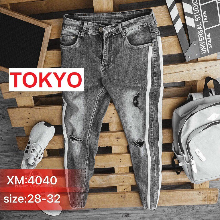 QUẦN JEAN NAM RÁCH COTON CO GIÃN VIỀN LINE DÁNG HÀN QUỐC VS 4040 TOKYO_FASHION | BigBuy360 - bigbuy360.vn