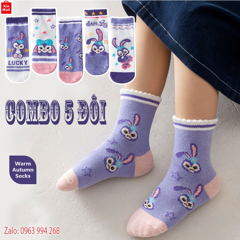 Combo 5 đôi Tất dễ thương cho bé gái (1-12 tuổi)