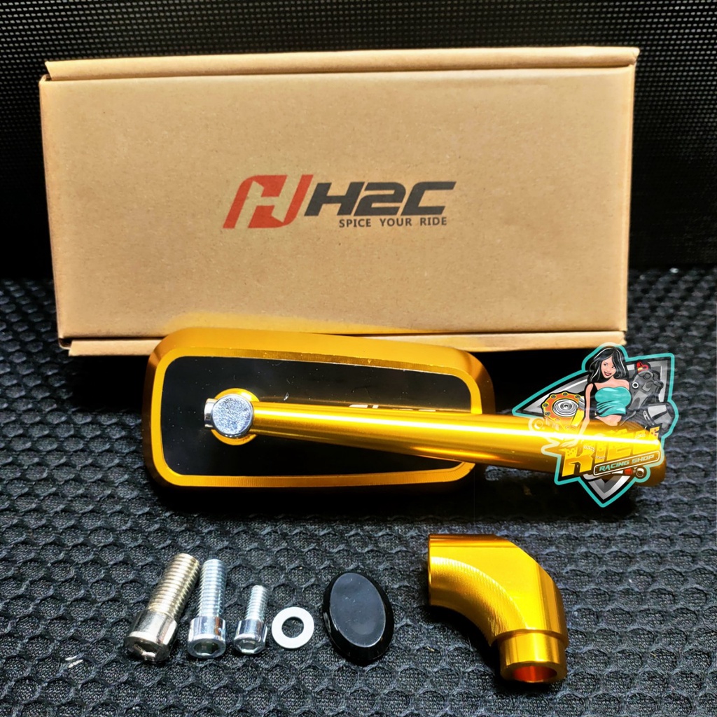 Kiếng Gương H2C Nhiều Màu Nhôm CNC sáng bóng gắn cho mọi loại xe (giá 1 kính bên trái)