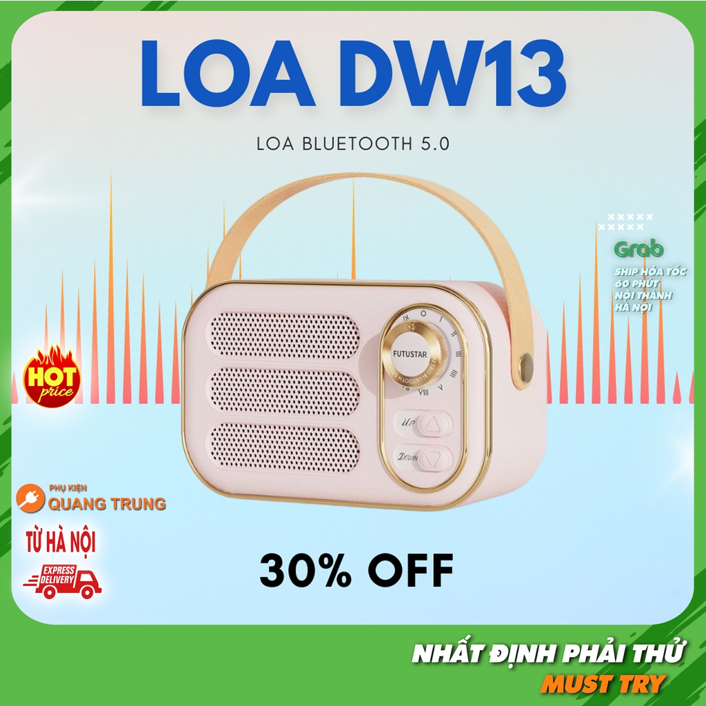 Loa bluetooth 5.0 DW13 siêu cute, hỗ trợ thẻ nhớ, aux 3.5mm