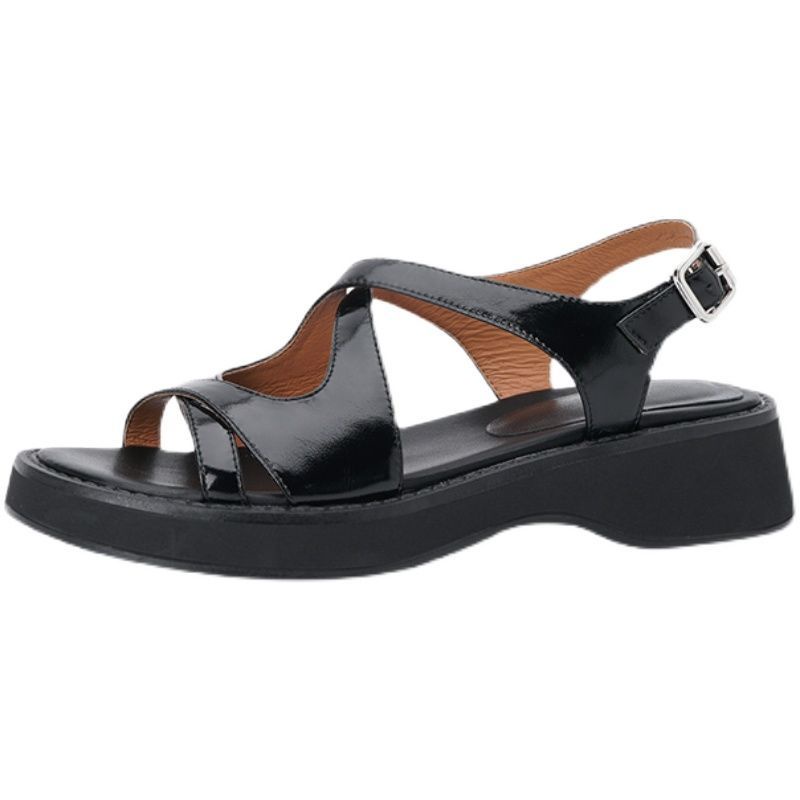 IELGY Xăng đan Đế Xuồng Quai Chéo Đơn Giản Thời Trang Cho Nữ