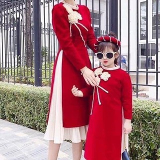 Set áo dài cho mẹ và bé 1501sa