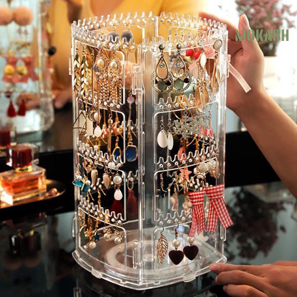 [Mới] 1 Bộ Kệ Trưng Bày Trang Sức Xoay 360 Độ Dùng Hàng Ngày