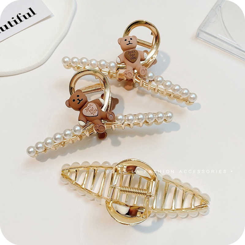 Kẹp Tóc Đính Ngọc Trai Nhân Tạo Thanh Lịch Và Tinh Tế Phong Cách Hàn Quốc Mới