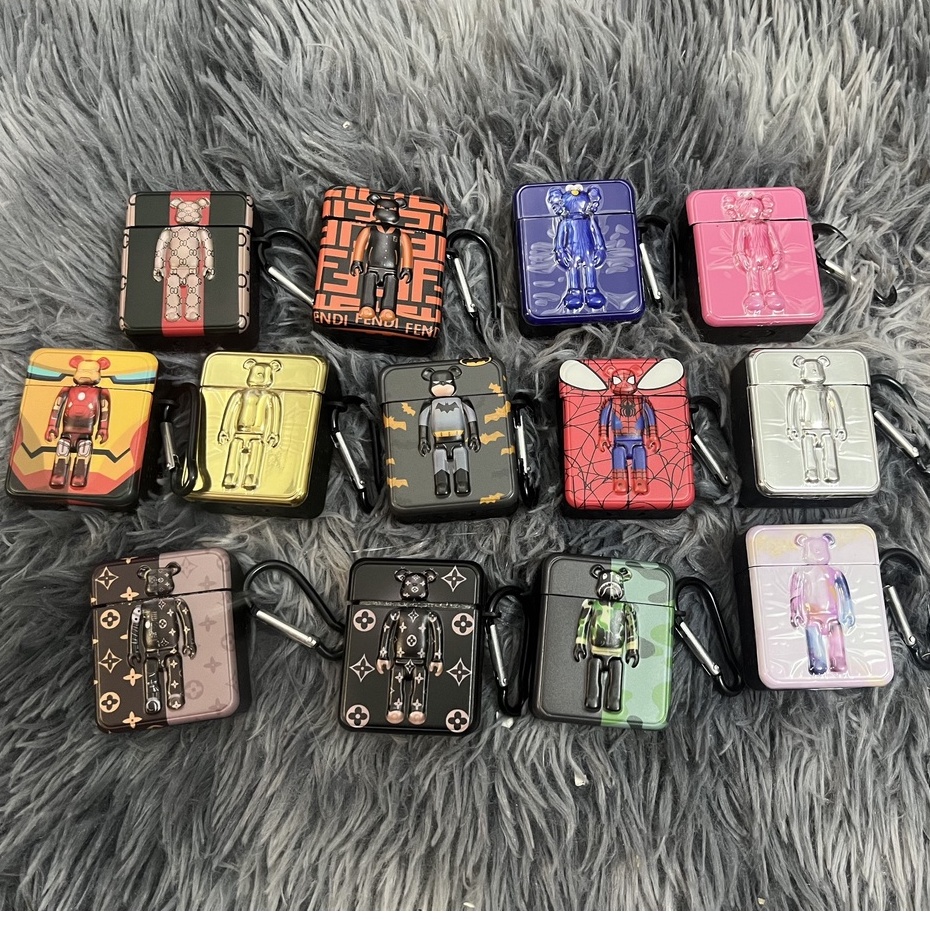 [ Chuẩn hình  ] Bọc tai nghe air_pod kiểu hộp vuông hoạ tiết gấu kaws nổi 3d nhiều mẫu độc lạ dành cho air 1 2 3 pro