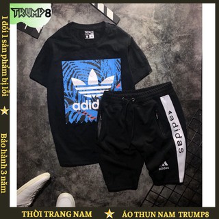 🌟SALE SỐC 🌟 Bộ quần áo thun cotton hoạ tiết ô vuông cao cấp cực đẹp TRUMP9