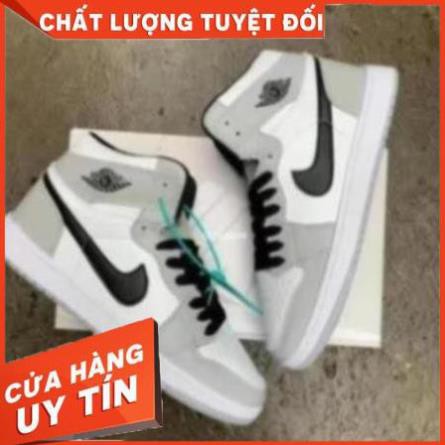 Giầy Jordan 1 xám trắng cao cổ hàng đẹp gía rẻ fullbox