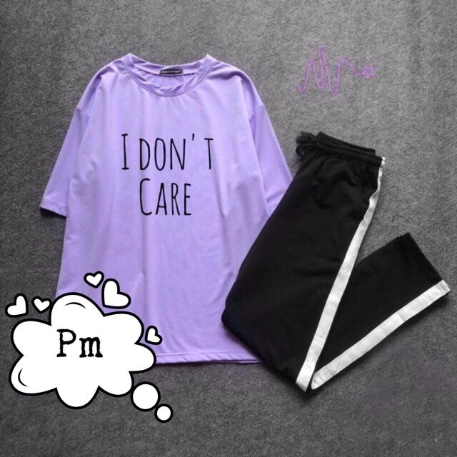 SÉT áo idon care +quần một sọc T&amp;T Áo thun nam nữ, sét bộ mặc ở nhà MODY
